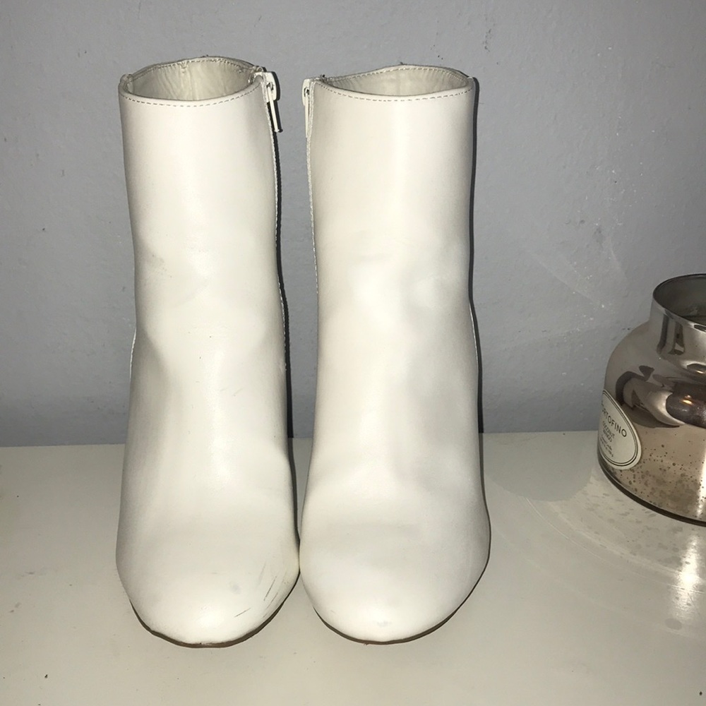 White ankle booties